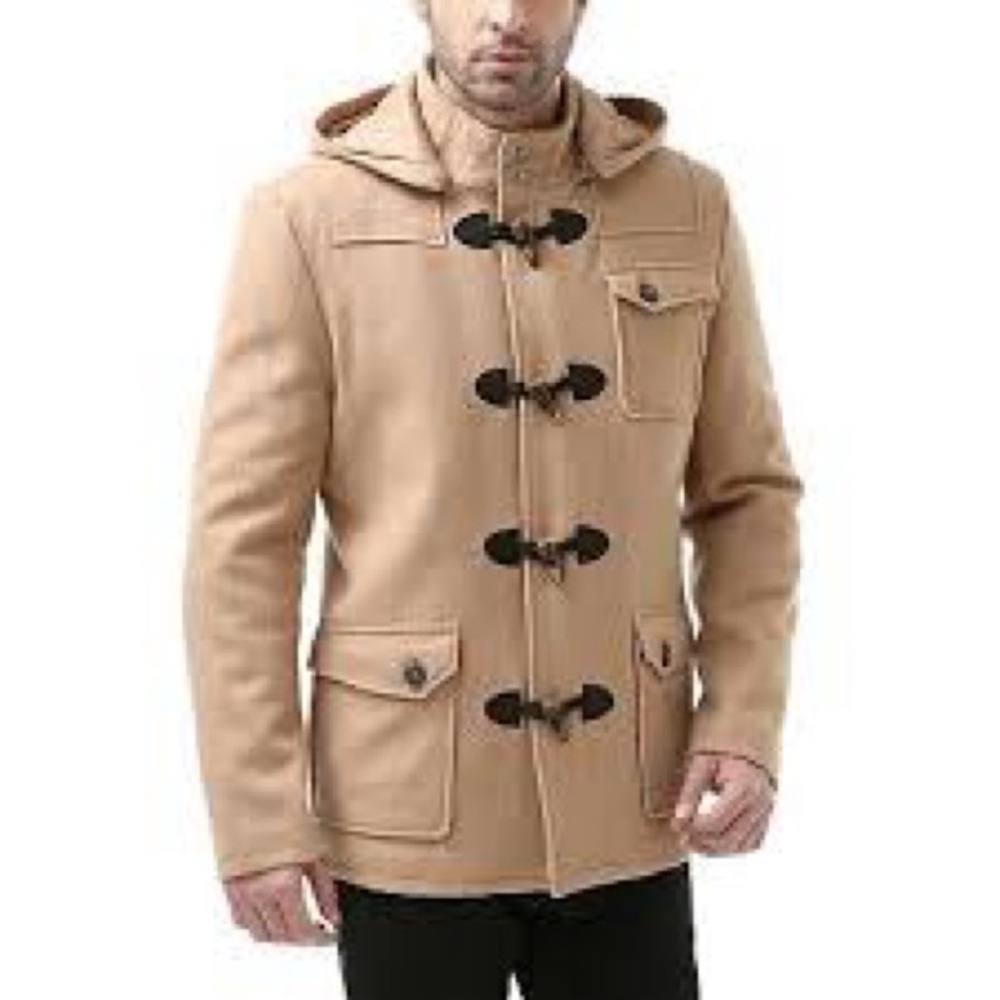 BGSD Men’s Nathan Wool Blend Single Breasted Short Toggle Coat XXL